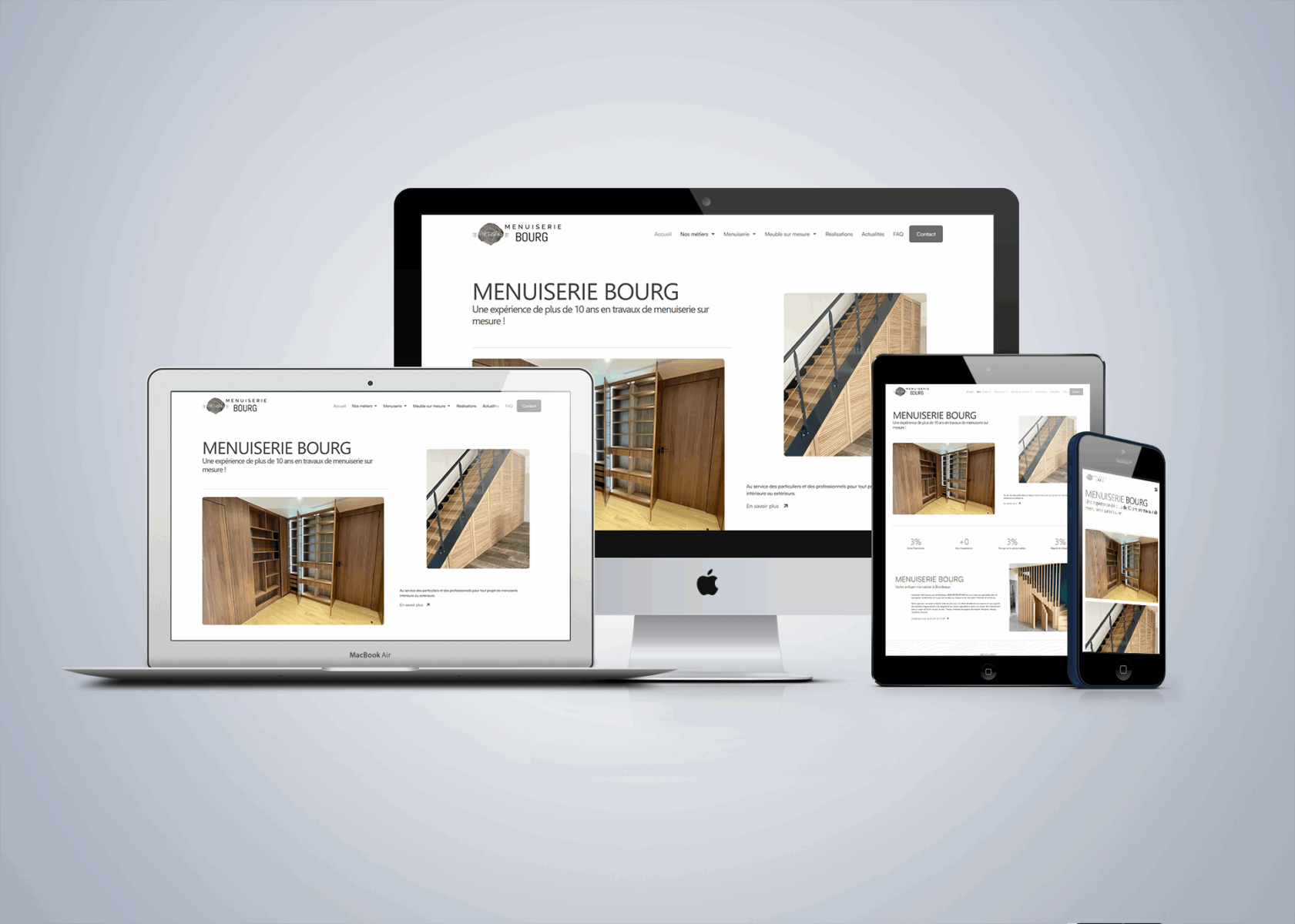 Menuiserie Bourg Menuisier A Bordeaux Mockup Responsive Website Actualite